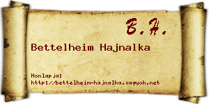 Bettelheim Hajnalka névjegykártya